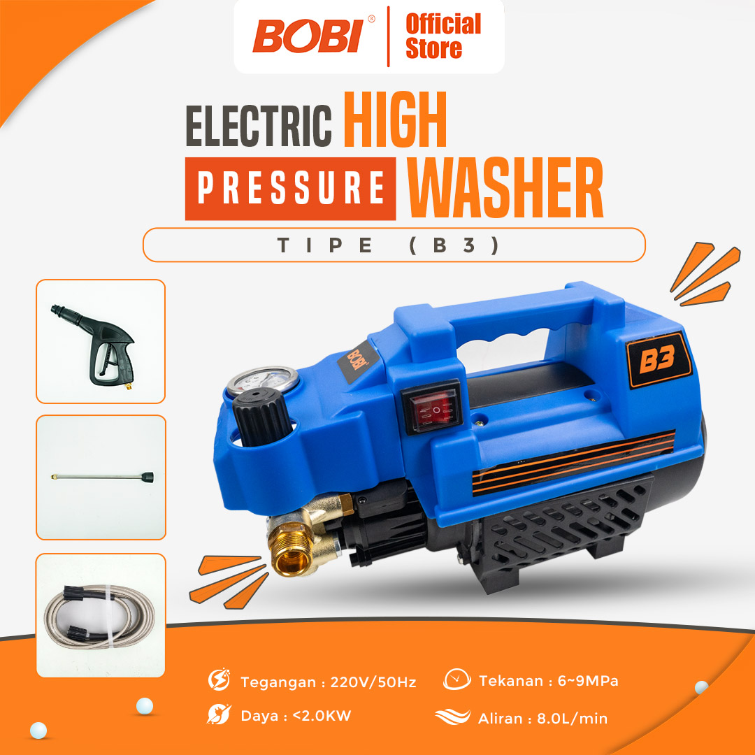 BOBI Jet Cleaner Multifungsi Tekanan Tinggi Warna Biru - Alat Cuci Motor dan Mobil dengan Kepala Pompa Stabil dan Desain Anti Licin Harga 729,000 rupiah*Gratis Ongkir