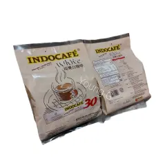 30 Sachet Indocafe White Coffee No Sugar / Kopi Putih Bebas Gula Rasa Pahit Dengan Krimer