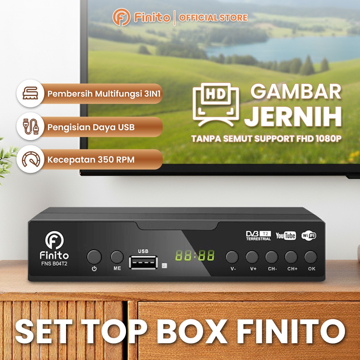 Finito Set Top Box Certified by Keminfo & Sni Heat Resistant Iron Plate Full Hd Image