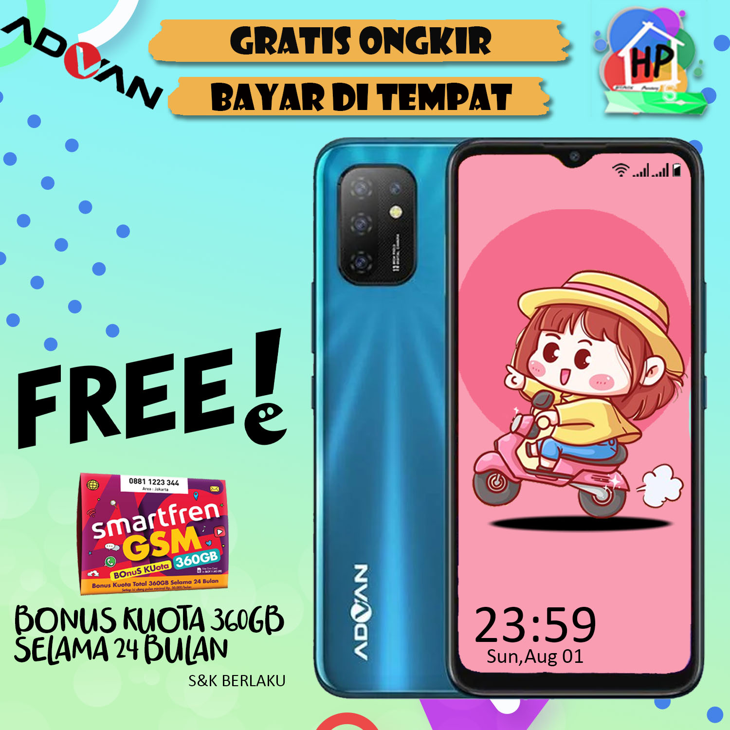 Advan G9 Pro 6GB/64GB Android 10 5.200 mAh Battery 6.6\