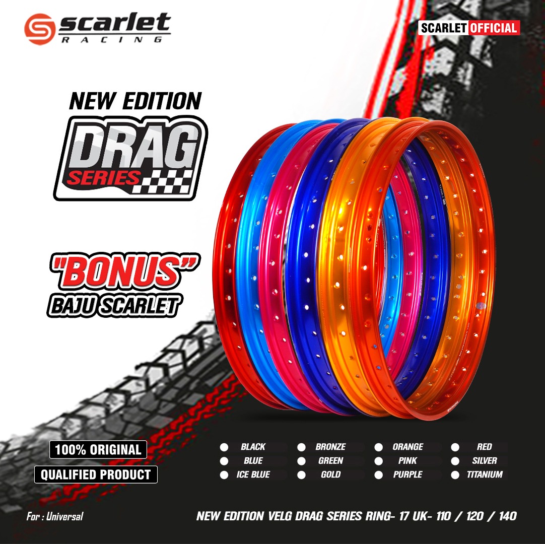 Scarlet Racing - Drag Rim Alloy Ring 17 120 Rims Giá 589,000 Đồng*Miễn phí vận chuyển