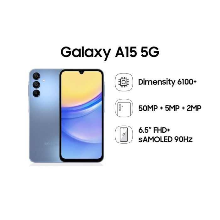 PROMO... SAMSUNG GALAXY A15 5G 8/256 GB, Dimensity 6100+ layar Super AMOLED Harga 2,245,000 rupiah*Gratis Ongkir