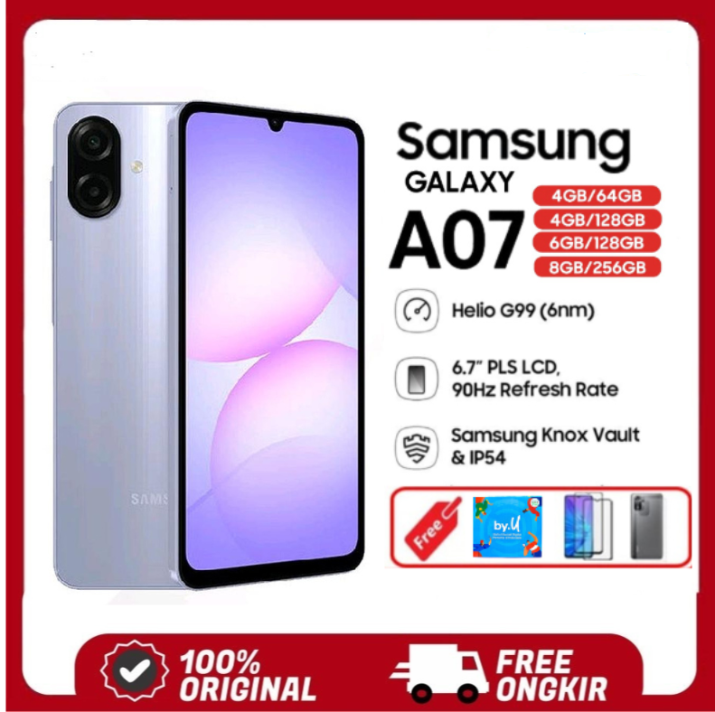 Samsung Galaxy A07 4/64Gb | 4/128Gb | 6/128Gb | 8/256Gb 4g Dual-Sim 5000 Mah - Warranty - Black, 4/64 Gb Harga 1,343,250 rupiah*Gratis Ongkir