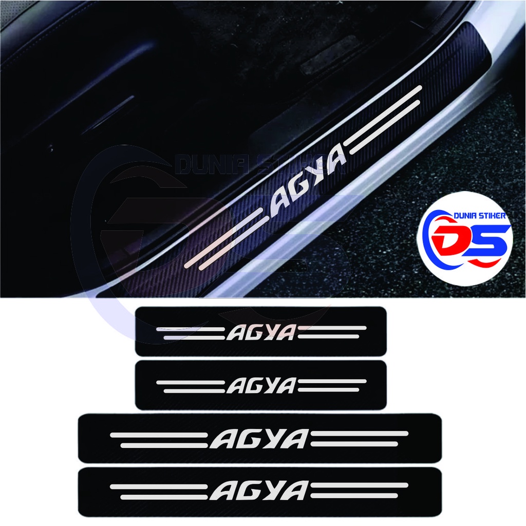 4pcs stiker carbon 3D mobil Agya stiker pengaman pijakan pintu mobil stiker mobil Toyota Agya Terlaris Terbaru sticker sill plate Harga 23,250 rupiah*Gratis Ongkir