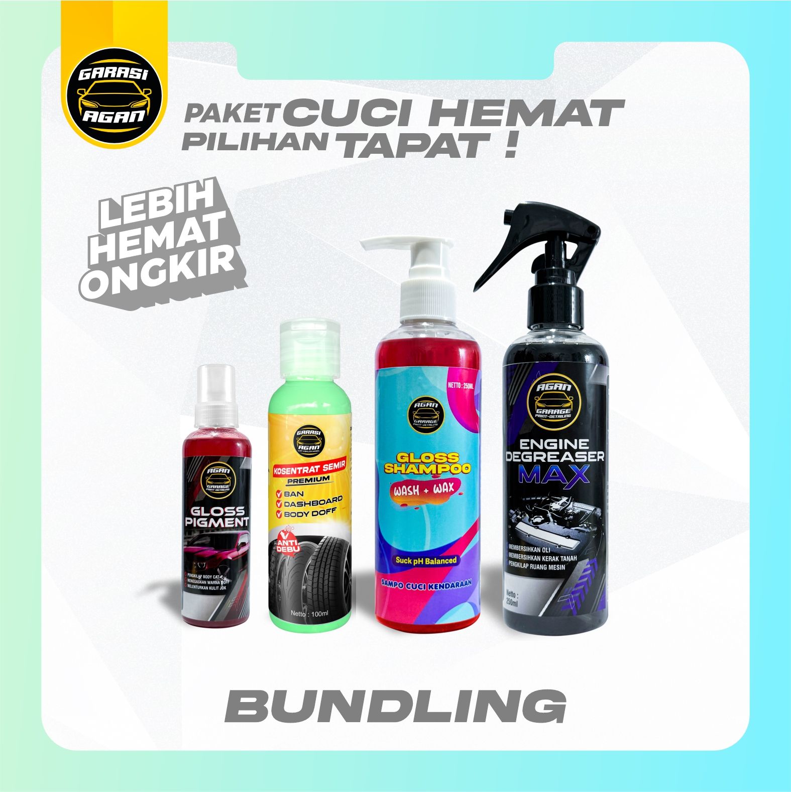GARASI AGAN PAKET CUCI HEMAT Pembersih & Perawatan Keseluruhan untuk Kendaraan Mobil atau Motor Harga 84,000 Ringgit*Penghantaran Percuma
