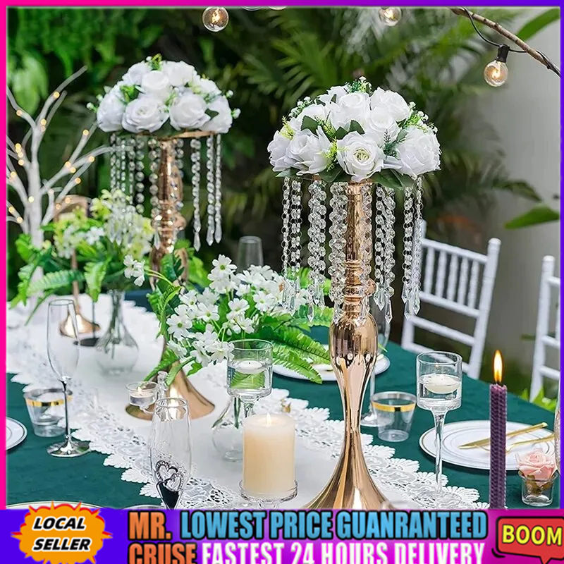 Flower Vase crystal pineapple pernikahan decoration birthday event party banquet unique dinner table a…