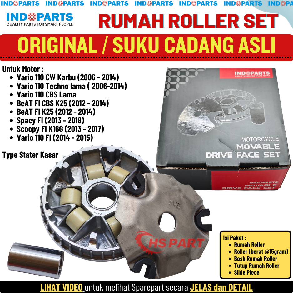Rumah roller set complete beat fi Stater Ruda Vario 110 fi karbu scopy spacy fi original indoparts Harga 152,897 rupiah*Gratis Ongkir