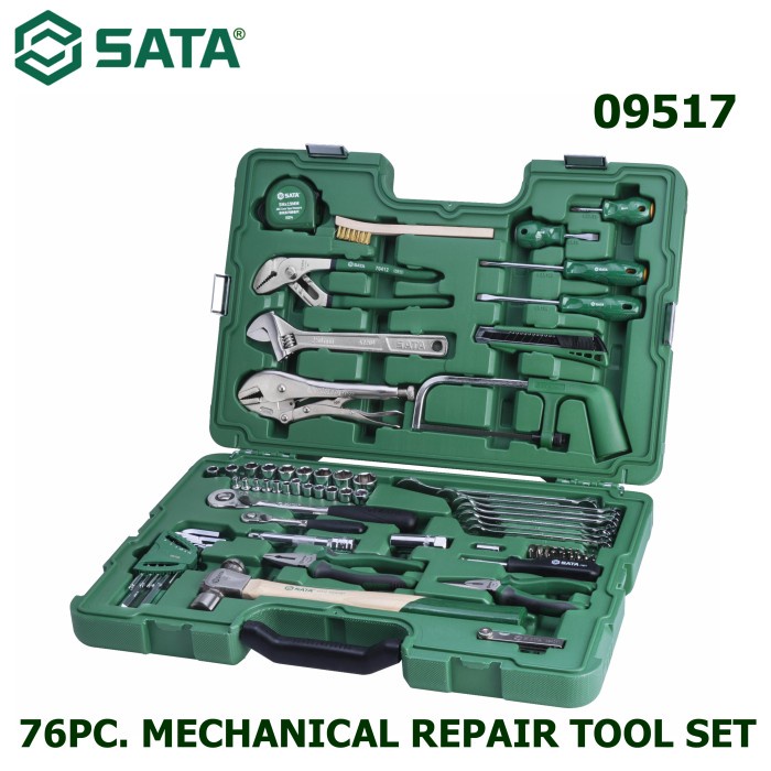 TOOL KIT MEKANIK 76 PCS 09517 - 76PC. MECHANICAL REPAIR TOOL SET SATA Harga 3,919,000 rupiah*Gratis Ongkir