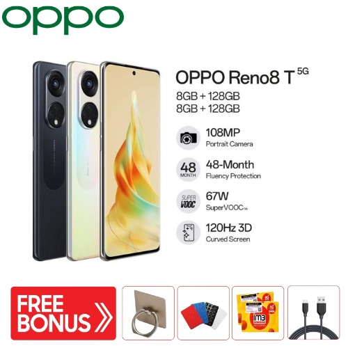 OPPO Reno 8T 5G 8/256gb - AMOLED FHD+, 120Hz Refresh Rate, 10-bit Color Giá 2,890,000 Đồng*Miễn phí vận chuyển