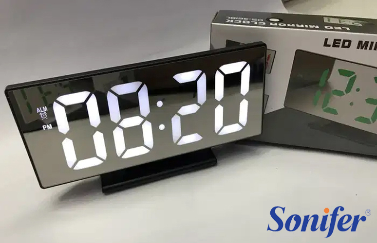 Sonifer Jam Meja Digital LED Digital Alarm Clock Mirror DS-3618L