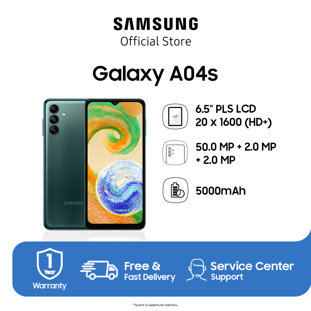  daftar harga dan spesifikasi hp android	 Samsung Galaxy A04S 4/64Gb, Handphone Android Dengan Tripel Kamera, Baterai 5000Mah Tahan Seharian,  	