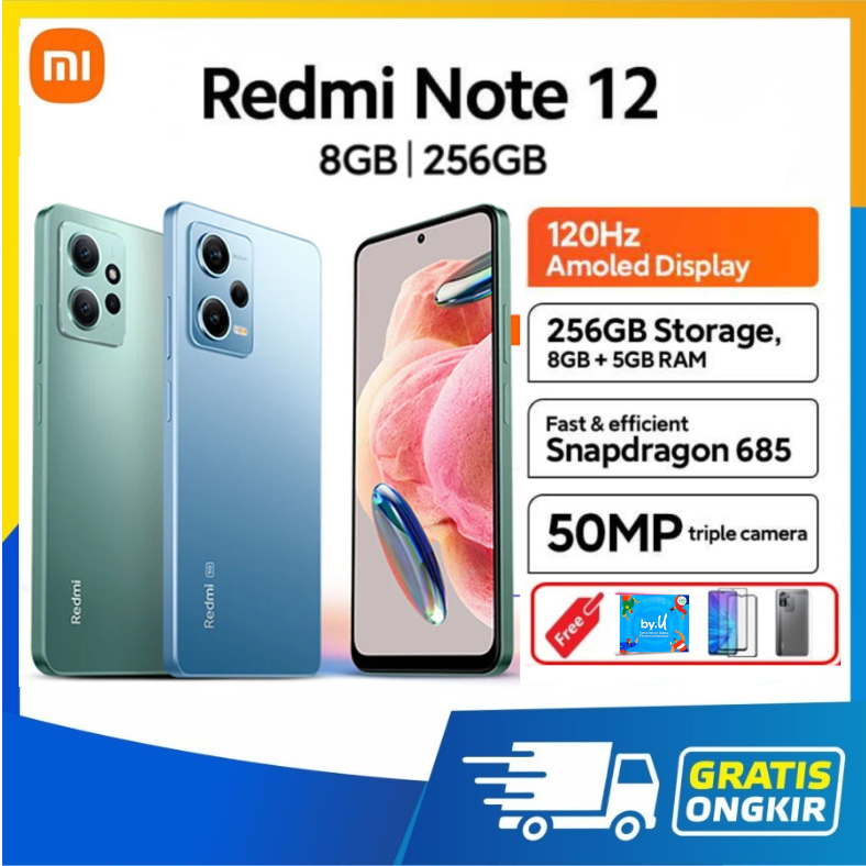 Xiaomi Redmi Note 12 8/128 - 8/256 GB battrey 5000mAh/fast charging 33W & camera 50MP-triple camera Harga  1,492,500 Ringgit*Penghantaran Percuma