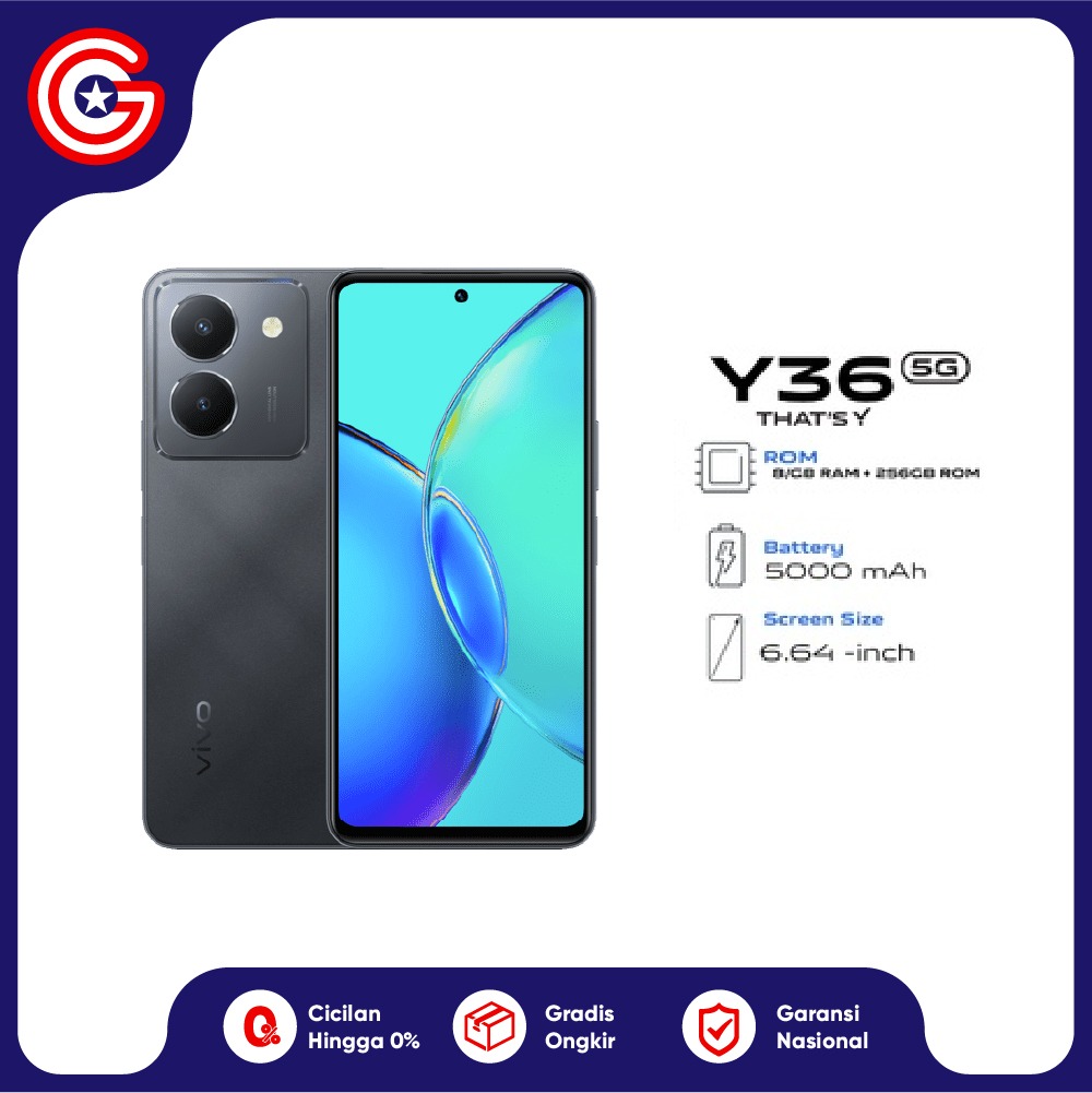 VIVO Y36 5G 8/256GB Garansi Resmi 1 Tahun Harga 3,899,000 rupiah*Gratis Ongkir