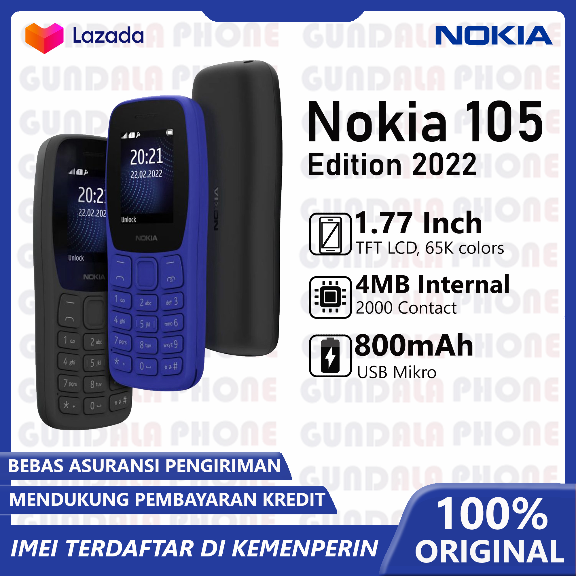  daftar harga dan spesifikasi hp android	 Nokia 105 Simba Dual Sim 2022 Edition Garansi Resmi Tam 	