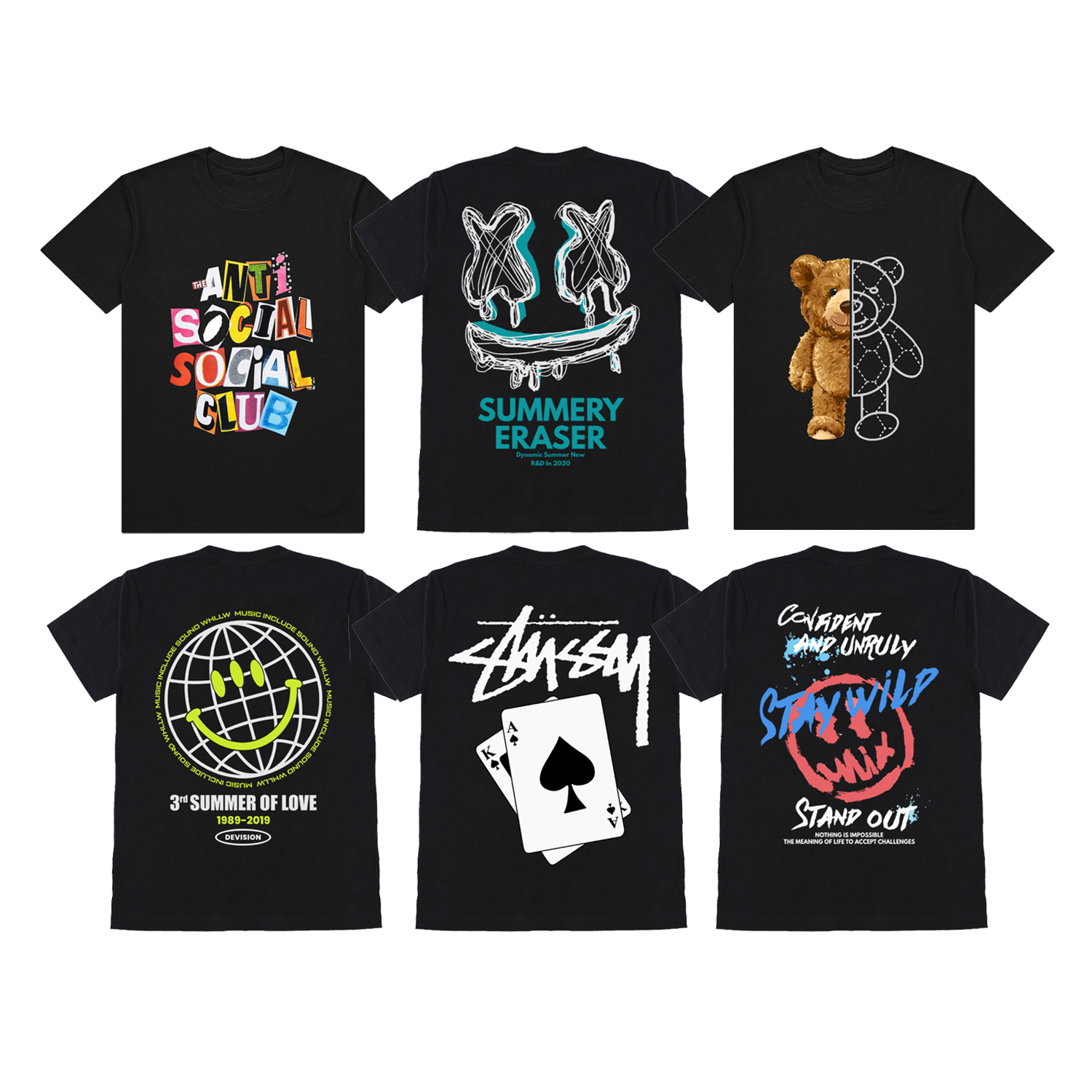 Kaos Distro Lengan Pendek Pria Wanita Unisex Anti Social Social