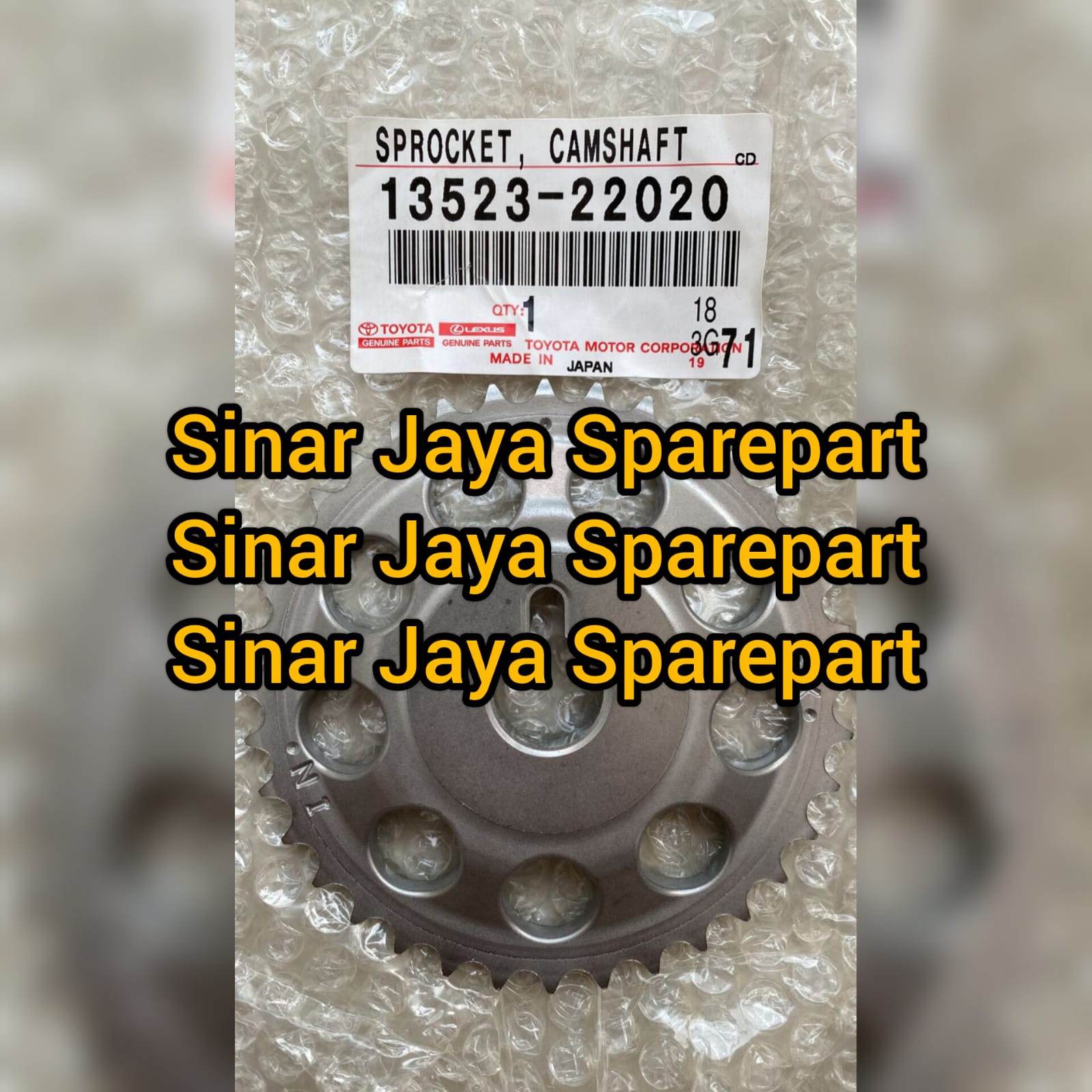 Gear Or Sprocket Camshaft Timing Corolla Altis / Yaris / Vios / Wish / Etios / RAV4 / Alphard Vellfire / Camry Original 13523-22020 Harga 475,000 rupiah*Gratis Ongkir
