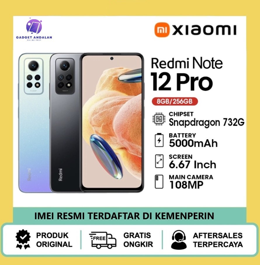 Xiaomi Redmi Note 12 Pro Kamera Quad 108MP 120Hz Layar AMOLED - Harga 2,250,000 rupiah*Gratis Ongkir