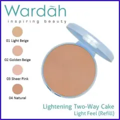 Wardah Refill Lightening Powder Two Way Cake Light Feel Kemasan Baru Original