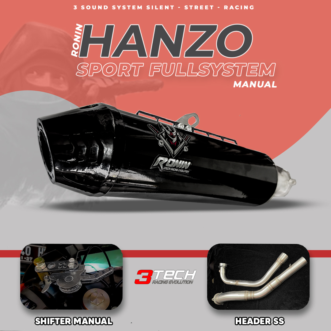 Knalpot 3 Suara 3tech Ronin Hanzo Series untuk Motor Bebek & Sport 125cc-160cc Original dan Begaransi Resmi FULLSYSTEM Harga 1,500,000 Ringgit*Penghantaran Percuma