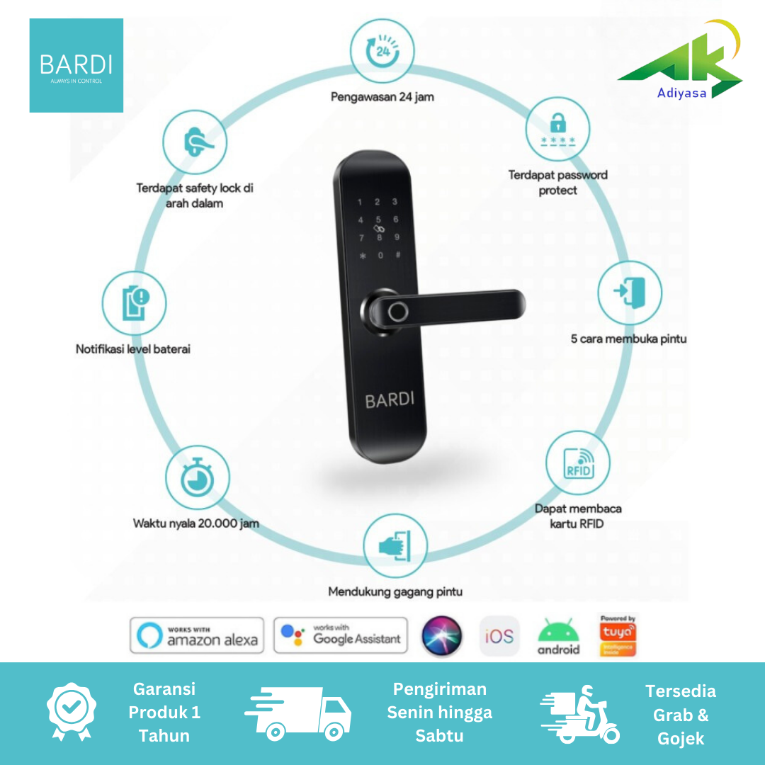 BARDI Doorlock with Handle Harga 550,000 rupiah*Gratis Ongkir