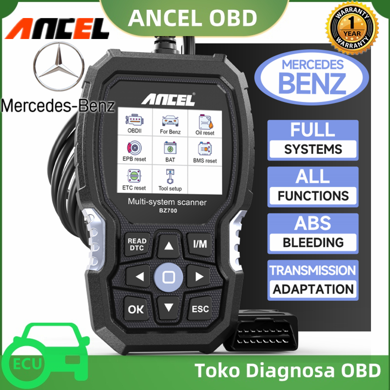 【For Mercedes Benz】ANCEL BZ700 OBD2 Scanner Full System 2025 Car Diagnostic Tool Gasoline/Diesel Automotive Code Readers & Scan Tools ECU Scanner Clean Fault Code Obd 2 Scanner Auto OBDII Scanner Harga  1,290,000 Ringgit*Penghantaran Percuma