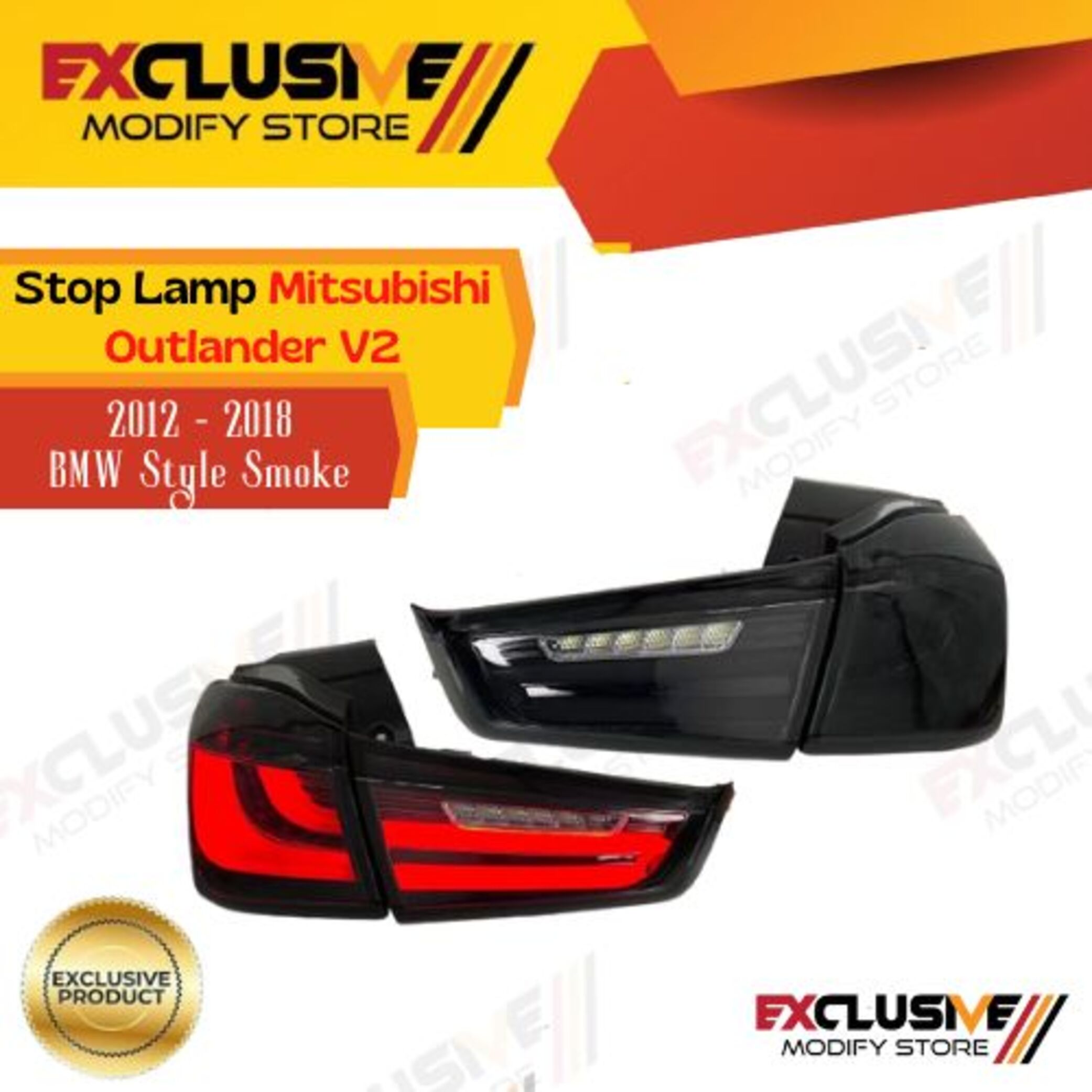 STOP LAMP MITSUBISHI OUTLANDER V2 FULL LED BMW STYLE SMOKE 2012 - 2018 Harga  2,960,000 Ringgit*Penghantaran Percuma