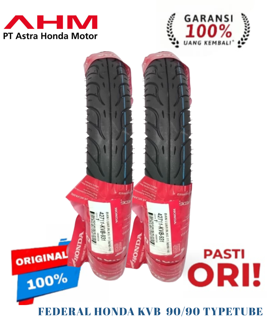 Vario beat scopy spacy Genio rear standard tubetype 90 90/14 federal motorcycle tire for Honda kvb Harga 208,000 Ringgit*Penghantaran Percuma