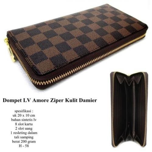 8504 Dompet LV Wanita Zipper Wallet