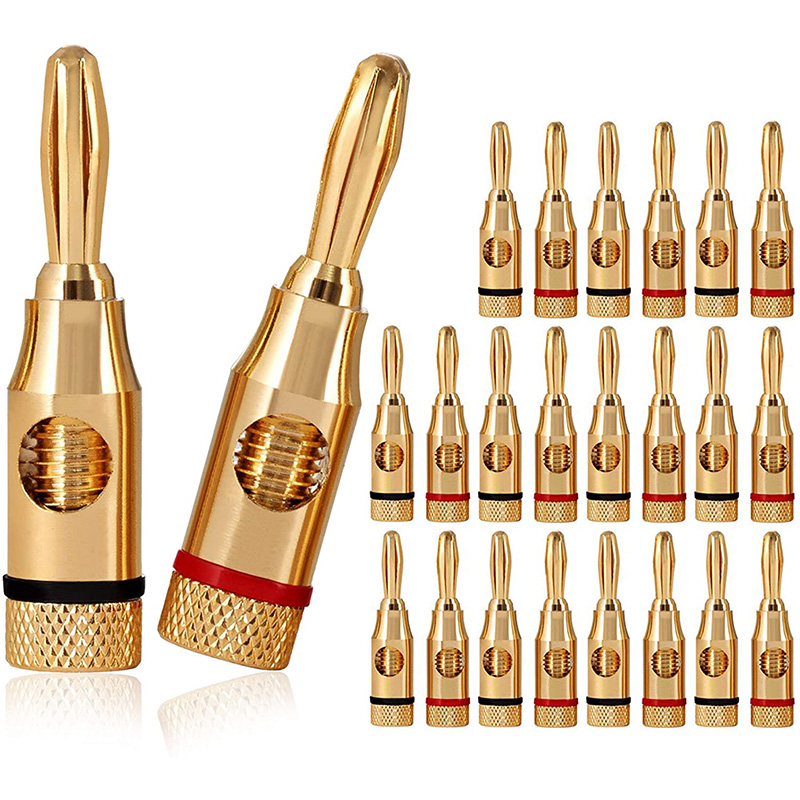 Cadena Musical Altavoz De Doble Tornillo Banana Plug Sound, Oro De 24 Quila Bananas Altavoces Hifi