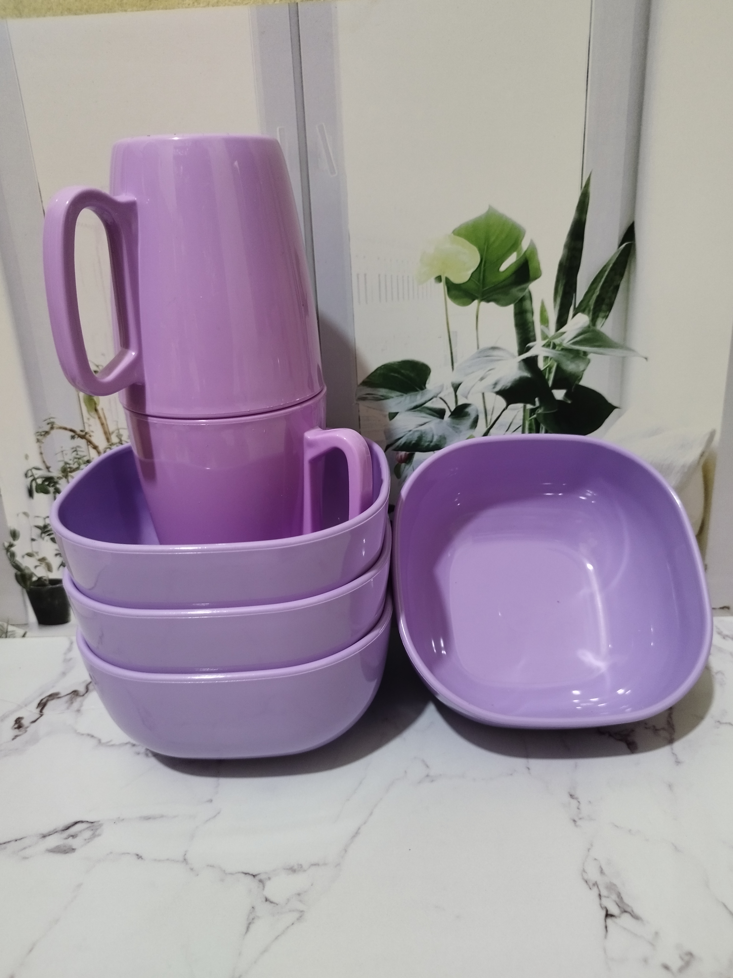 ( paketa 6 pcs) set mangkuk dan Gelas melamin dinnerware/mangkuk melamin /Gelas melamin