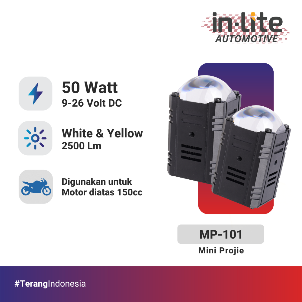 in-Lite Automotive LED Lampu Motor - Mini Projie MP101 Harga 1,441,600 rupiah*Gratis Ongkir