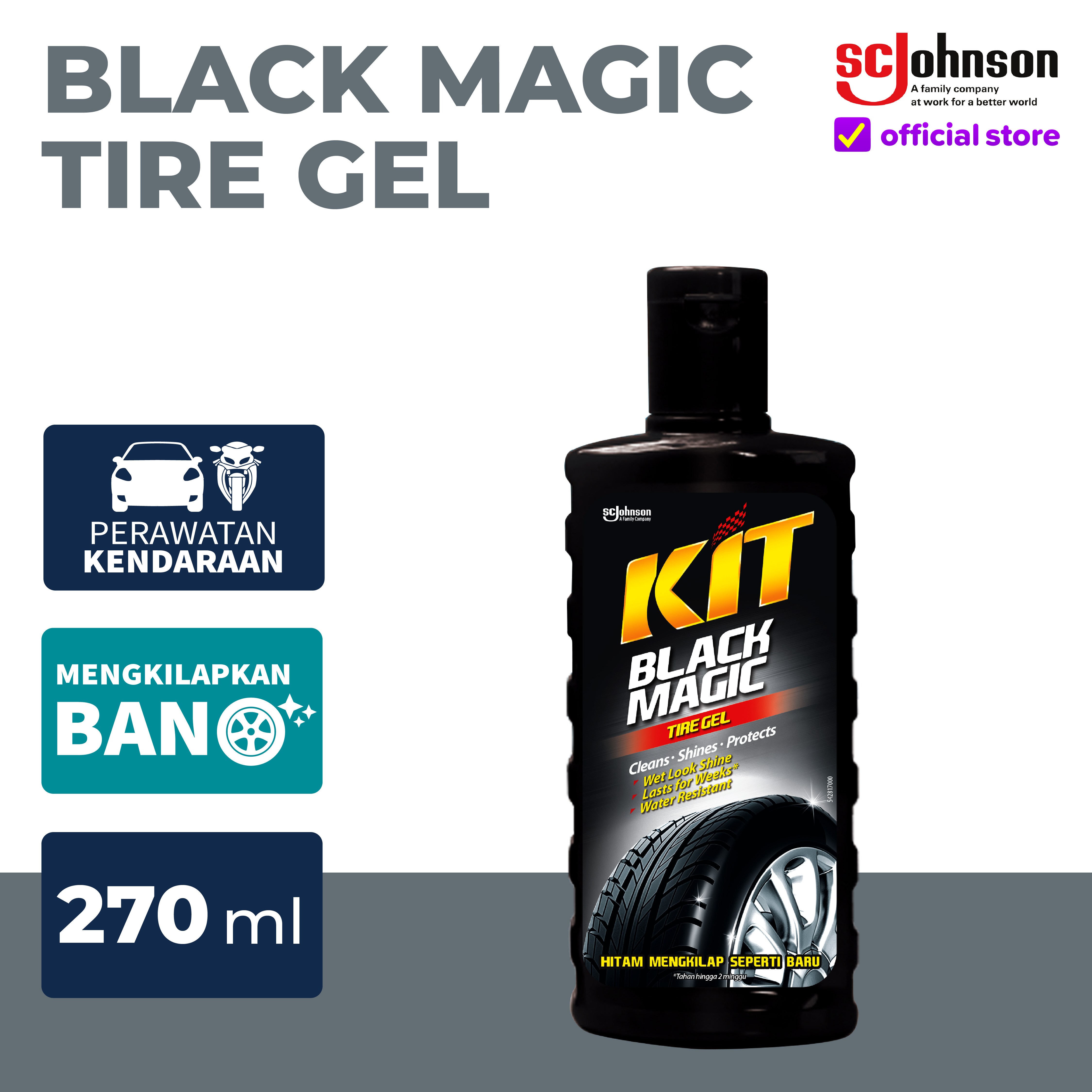 KIT Black Magic Tire Gel 270mL Harga 29,850 rupiah*Gratis Ongkir