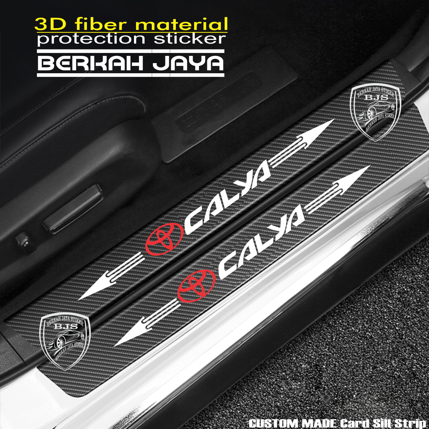 9 Pcs Stiker Pelindung Pintu Mobil Calya 3D Door Sill Plate Guard Toyota Stiker Pijakan Pintu Harga 16,500 rupiah*Gratis Ongkir