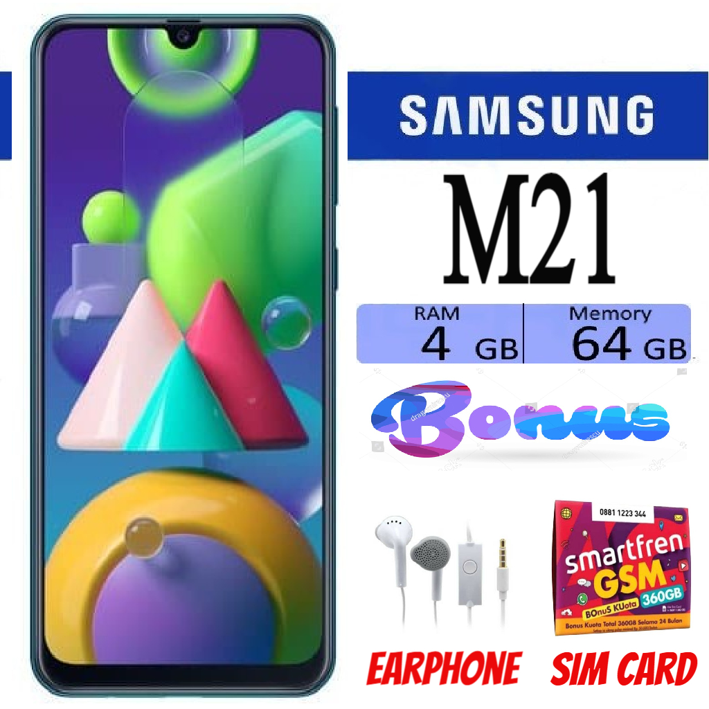 Samsung Galaxy M21 / m21 RAM 4 GB ROM 64 GB Fullshet Smartphone - Berkualitas Harga 1,350,000 rupiah*Gratis Ongkir