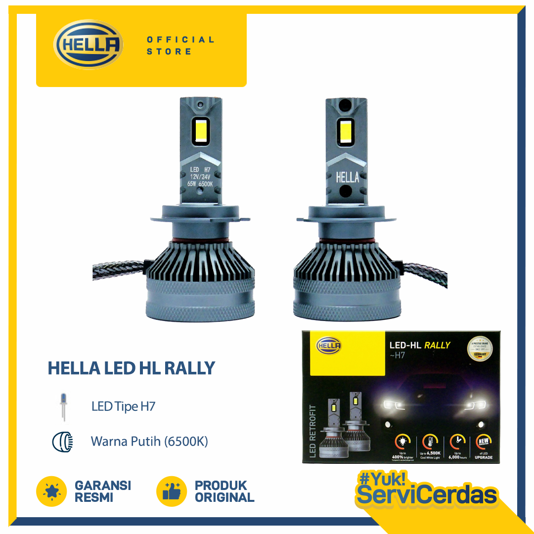 Hella Led Car Lights Hl Rally H7 6500K - Car Bulbs Harga 1,170,000 rupiah*Gratis Ongkir
