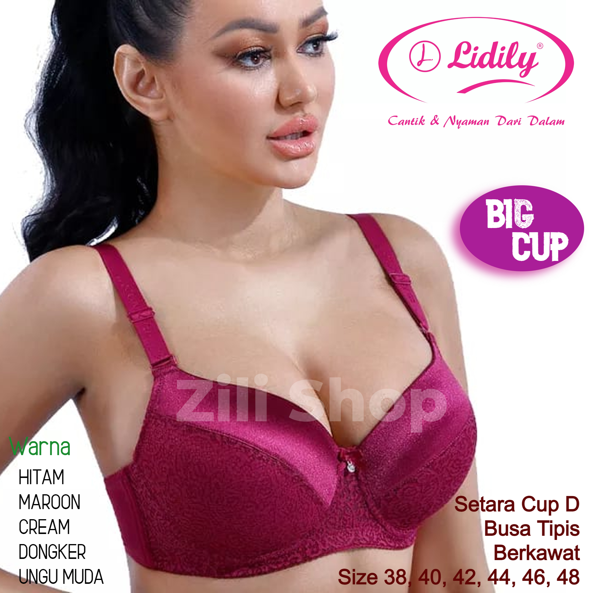 LYDYLY Bra JUMBO Big Cup Besar Kawat Busa Tipis Cup D/ Size 38 - 48