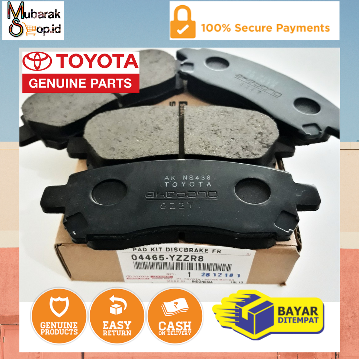 KAMPAS REM DEPAN AVANZA / XENIA / RUSH / APV/ TERIOS BRAKE DISC PAD - TOYOTA GENUINE PARTS DAIHATSU Harga 167,000 rupiah*Gratis Ongkir