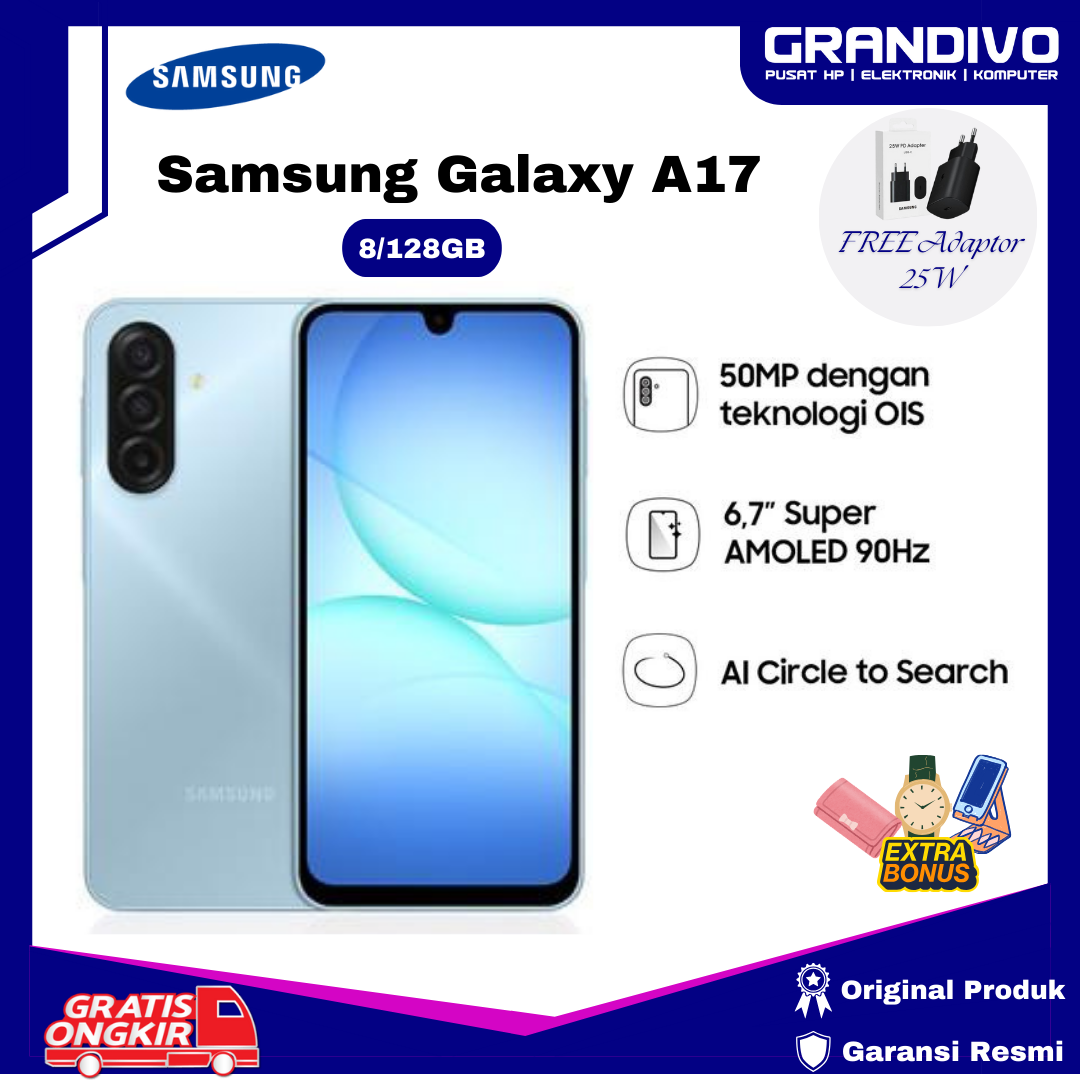 Ready Samsung Galaxy A17 8/128Gb Circle to Search Camera 50Mp Official Guarantee - Grandivo Harga  3,162,000 Ringgit*Penghantaran Percuma