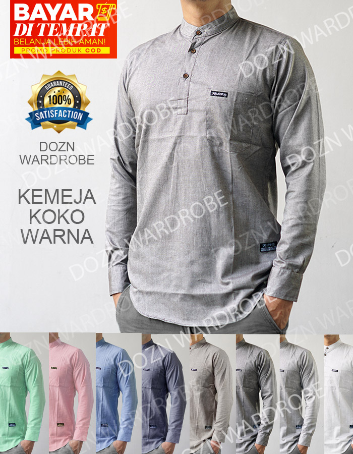 Dozn Wardrobe Baju Koko Dewasa Model Terbaru Lengan Panjang Katun Oxford