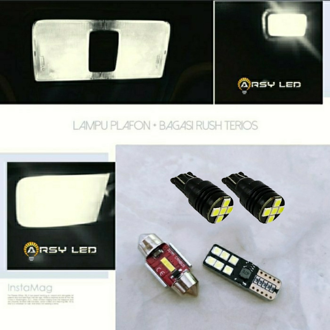 ARSYLED Lampu LED Kabin Plafon Mobil Interior Rush Terios Super Terang isi 4 Buah Harga 92,500 rupiah*Gratis Ongkir