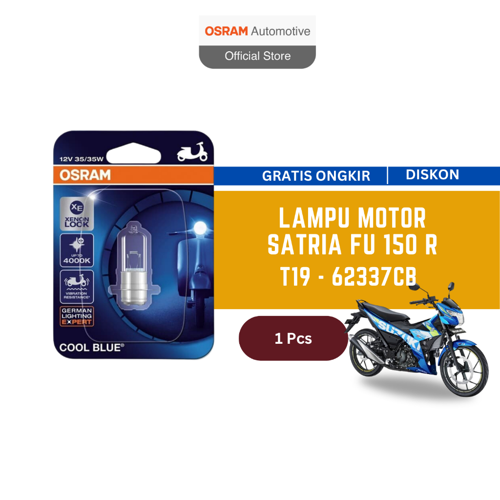 Osram Lampu Depan Motor Suzuki Satria Fu 150R 2004 - 2013 62337CB Harga 20,700 rupiah*Gratis Ongkir