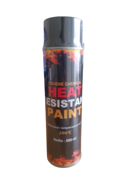 ERGENE Heat Resistant Paint 200 deg 500ml - Silver - High Temperature paint - Hi Temp Paints Harga 88,000 rupiah*Gratis Ongkir