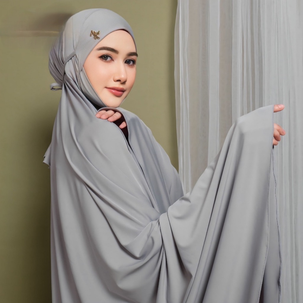 Free Bag & Prayery Mat - Khadijah Adult Mukena Premium Series Jersey Chin Cover Newest Jumbo Chin Mukenah