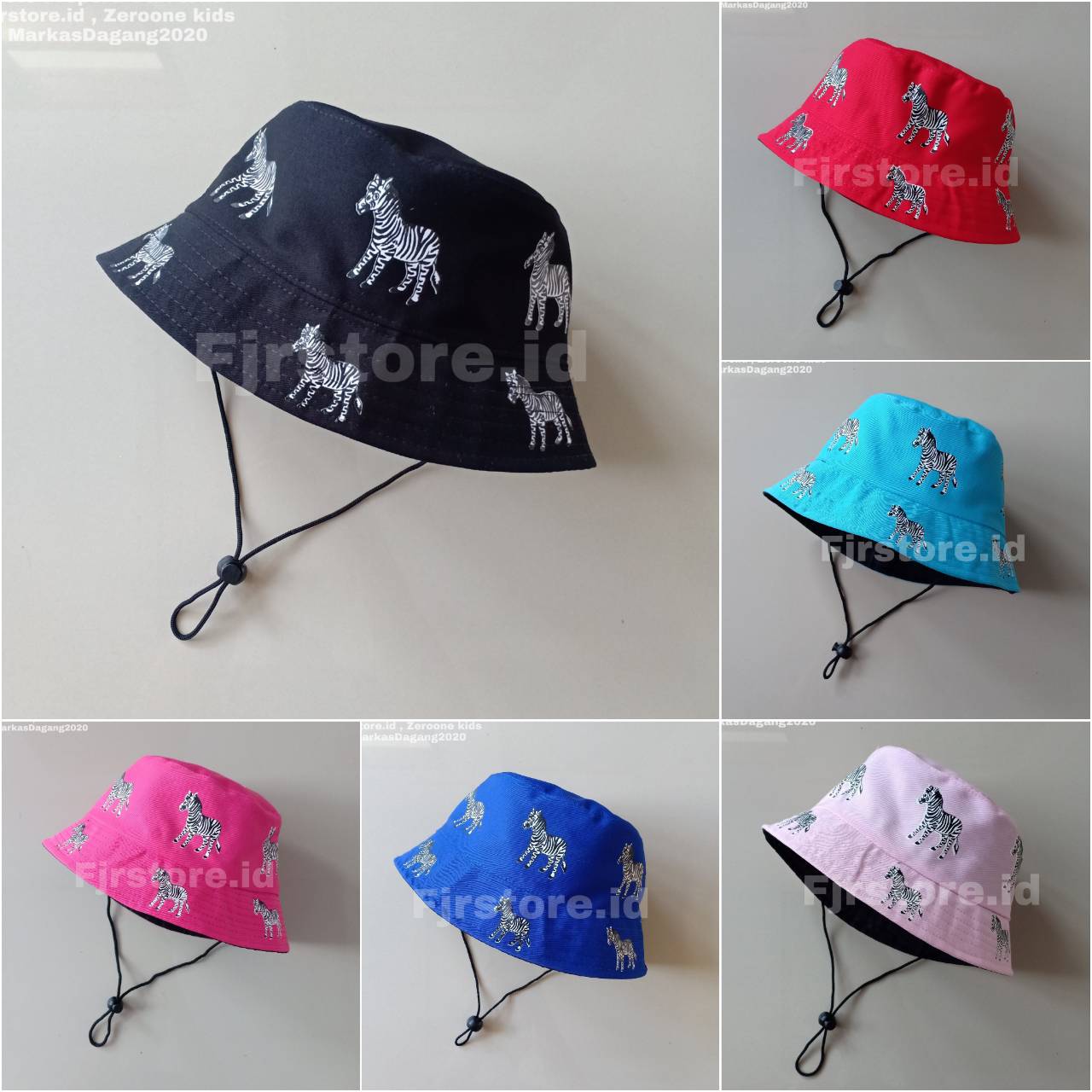 Bucket Hat Anak Karakter Zebra 