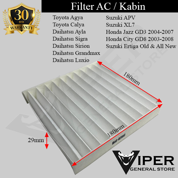 Toyota Agya Ayla calya Sigra - 7381 air conditioning filter cabin filter Harga 17,410 rupiah*Gratis Ongkir