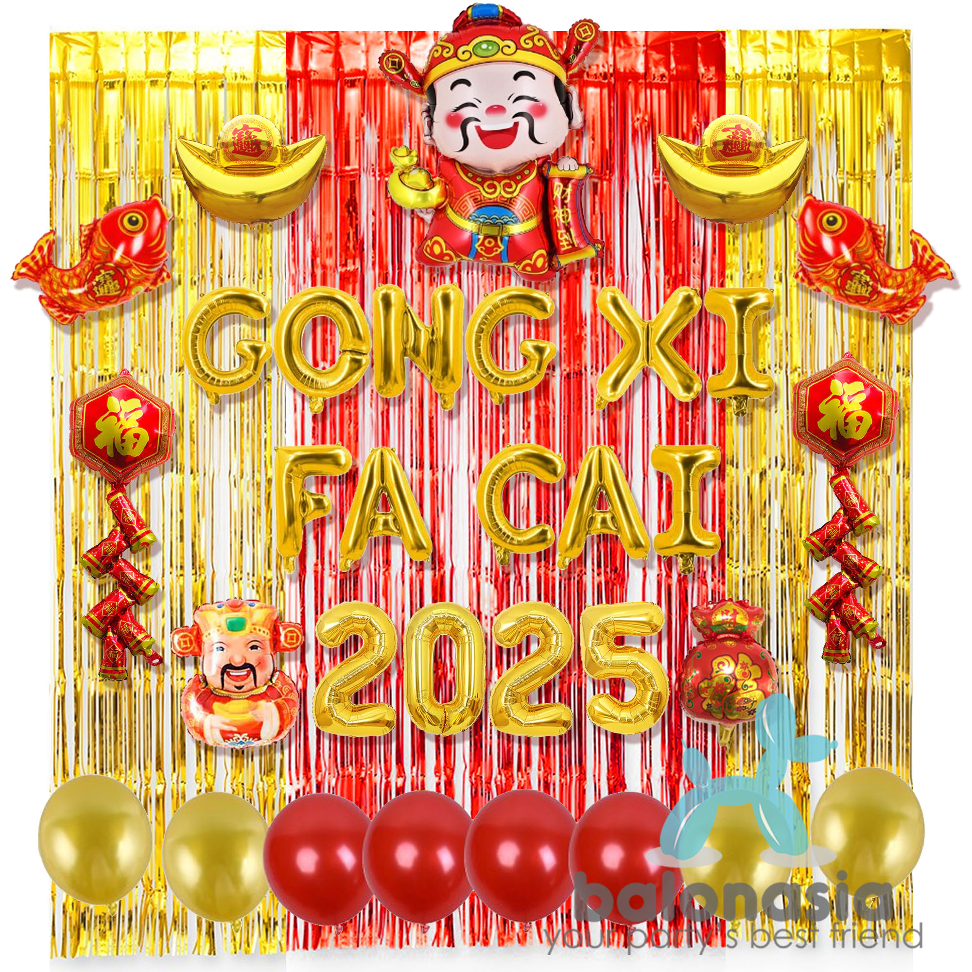 Paket set dekorasi backdrop imlek / chinese new year