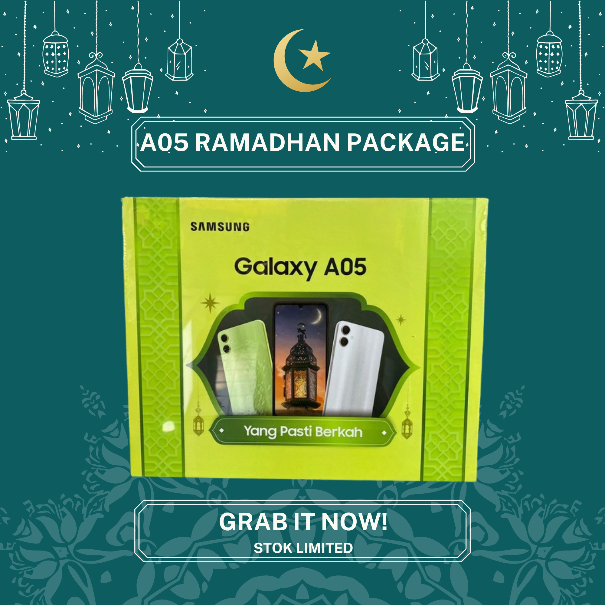 Samsung Galaxy A05 Special Ramadhan Package Harga  1,399,000 Ringgit*Penghantaran Percuma
