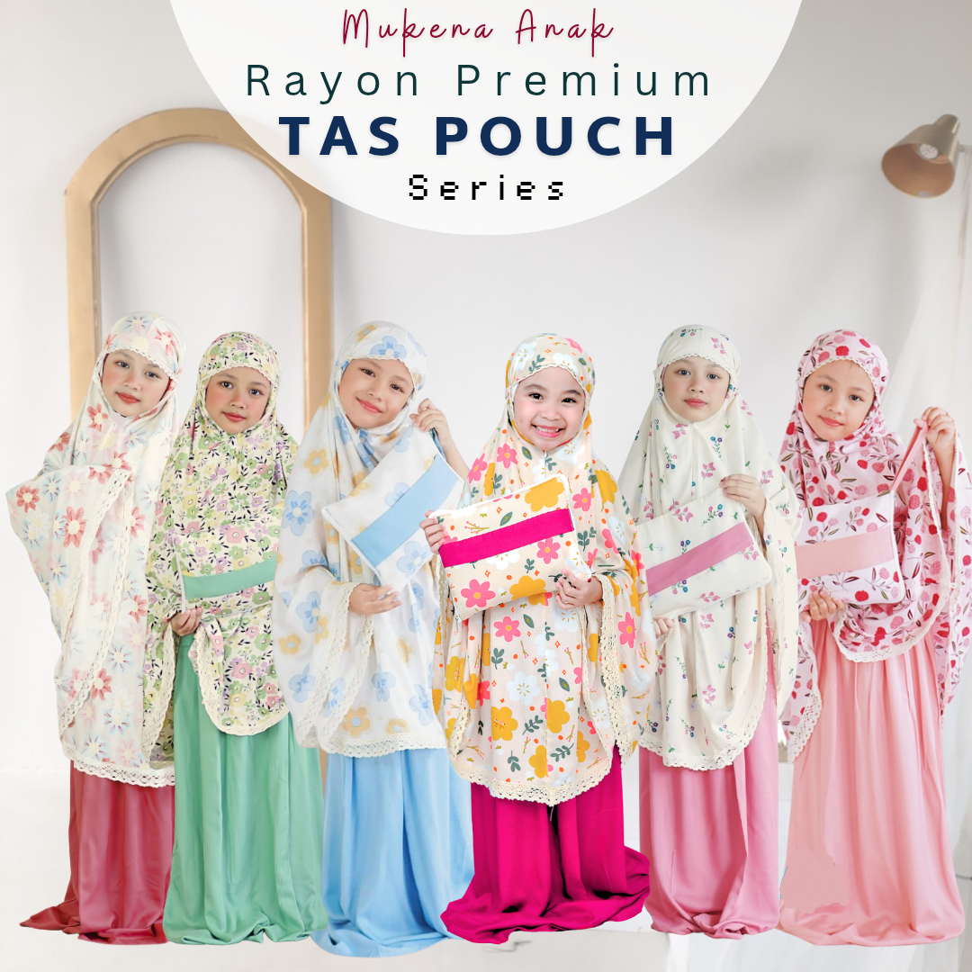 Premium rayon couple Mukena bag pouch-2-10-year-old children's mukinah Daily