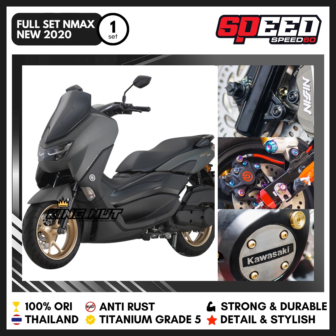 Full Set Baut NT Probolt Titanium Nmax 2020 KingNut Grade 5 New Tech Harga 6,835,000 rupiah*Gratis Ongkir