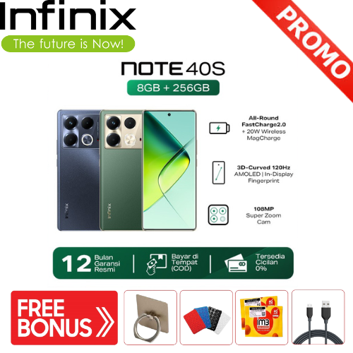 Infinix Note 40S 8/256Gb - up to 16Gb Extended Ram - Helio G99 - 6.78” 3D Curved Amoled 120Hz - 108Mp Camera - 5000 Mah - Nfc Giá 2,329,000 Đồng*Miễn phí vận chuyển